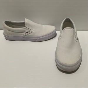 VANS Women’s Size 6 Slip On Shoes All White Skate Sneakers (Men’s 4.5) 500714